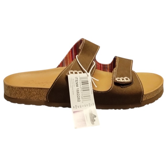 Skechers Two Strap Granola Sandals Womens US‎ 11 Brown Luxe Foam Cork Sole 56176 - Picture 1 of 14